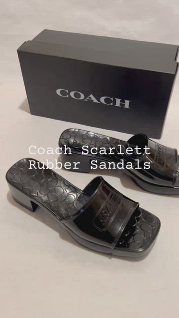 Coach Black Scarlett Rubber Platform Sandal 2024 NIB Size 8