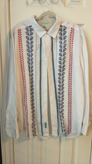 Tommy Bahama White in Line Linen Shirt for Men