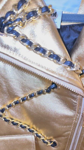 【新品】即完売 H & MOSCHINO  レザージャケット　チェーン Moschino H&M Exclusive Bloggers Mens Black Leather Chains