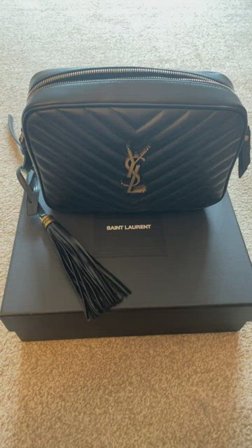 SAINT LAURENT Lou Camera Bag in Navy Leather