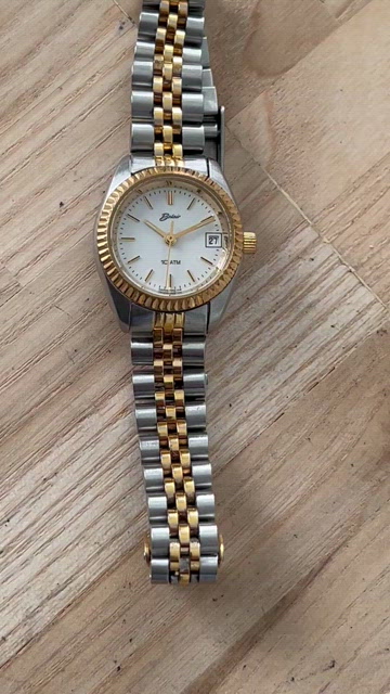 Belair Ladies Watch Rare Vintage Two-Tone Bracelet White Dial Date Window Rare BELAIR Quartz Alarm Swiss 7Jewels Two-Tone Date Men main image 4