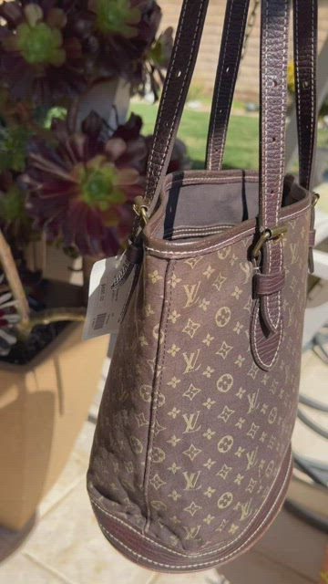 Louis Vuitton, Bags, Louis Vuitton Mini Lin Denim Bucket Tote Bag Wcoa  Dust Bag
