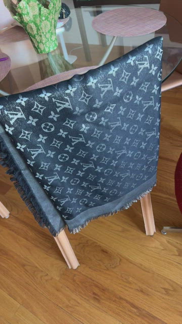 Louis Vuitton, Accessories, Louis Vuitton Monogram Shawl Black Lurex  M7523