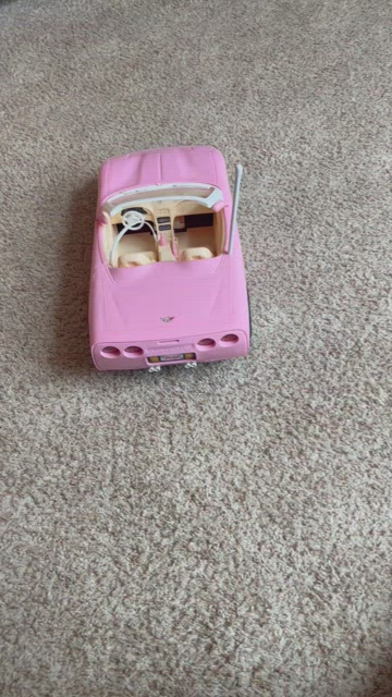 2001 Barbie Remote Control Corvette Convertible Pink Car Mattel W/ Remote  Tested