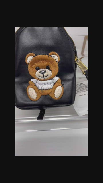 Moschino mini Teddy bear embroidered branded backpack black with gold hardware Moschino Black Teddy Bear Backpack Moschino main image 2