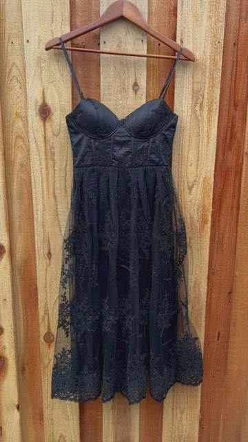 Black Lace Bustier My Darling Daydreamer Midi Dress