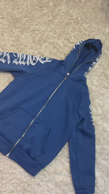 Ali Express | Tops | Y2k Streetwear Blue Zip Up Hoodie