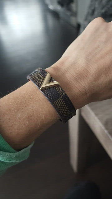 Jewelry, Luxury Designer Lv Louis Vuitton Essential V Ebne Damier Cuff  Bracelet