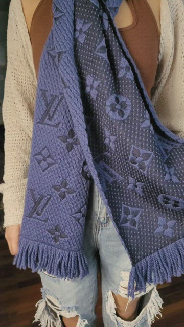 Louis Vuitton Blanket Karakoram Blue Color Wool Cashmere Made in United  Kingdom