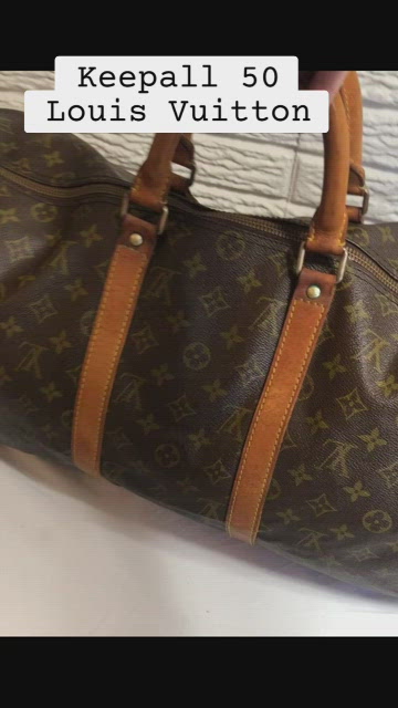 Louis Vuitton Keepall Bandouliere 55 brass hardware, cleaned with Brasso