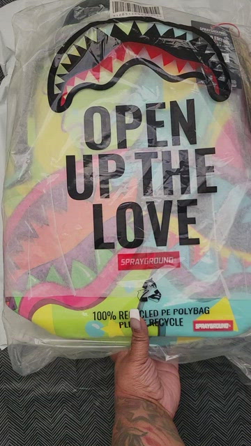 Sprayground Rip Me Open White Vinyl Shark Backpack Books Bag