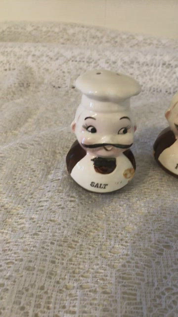 Vintage Chef Salt Pepper Paprika Shakers Japan