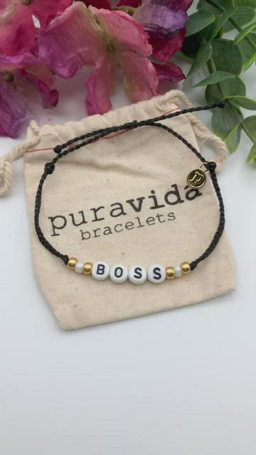 Boss Alphabet Bead Bracelet, Pura Vida Bracelets