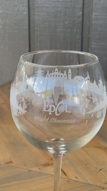 Disney Wine Glass EPCOT World Pavilion Italy Logo 9 Inch