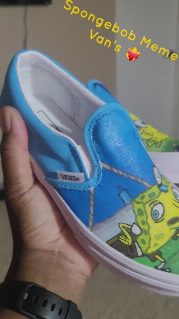 Vans | Shoes | Custom Spongebob Meme Vans Slipon Shoe | Poshmark display picture 3