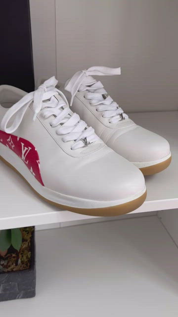 Louis Vuitton Supreme NEW Men'sWhite Red Monogram Sneakers Trainers Shoes  in Box at 1stDibs  red and white louis vuitton shoes, red louis vuitton  shoes, louis vuitton shoes red and white