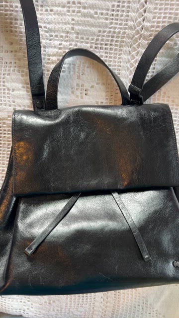Halston Heritage Backpack Black Leather Suede Adjustable Straps EUC Halston Heritage | Bags | Halston Heritage Black Leather Bag  main image 3