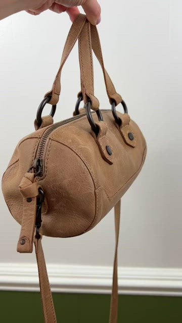 Frye Melissa Mini Leather Barrel Bag In Brown