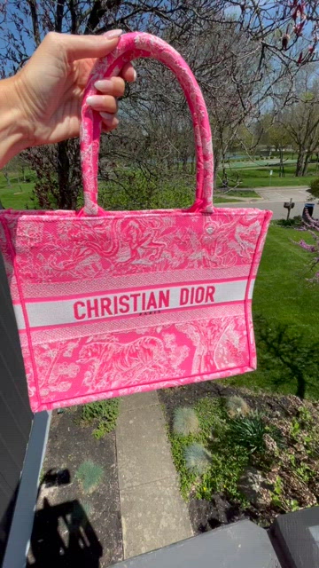 Christian Dior Pink Toile de Jouy Embroidery Medium Book Tote For Sale at  1stDibs