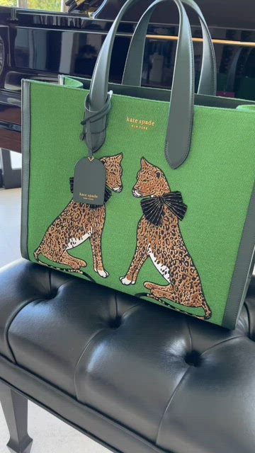 kate spade new york Manhattan Lady Leopard Embroidered Fabric Large Tote -  Macy's