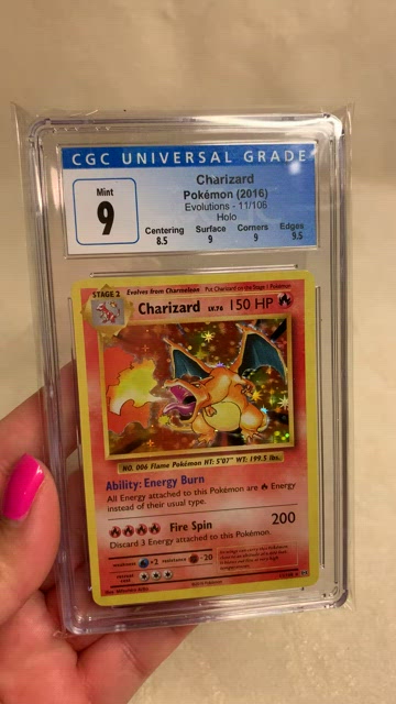 Pokemon TCG (2016) Charizard Evolutions Holo 11/108 CGC Mint 9 with  Subgrades