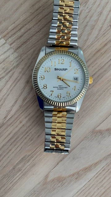 Sharp Two Tone Quartz Watch Gold Silver Tone Link Bracelet NWOT Sharp | Accessories | Sharp Ladies Watch Two Tone Stretch  main image 2