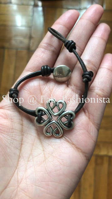 Pater bracelet 925 silver dark brown leather Agios