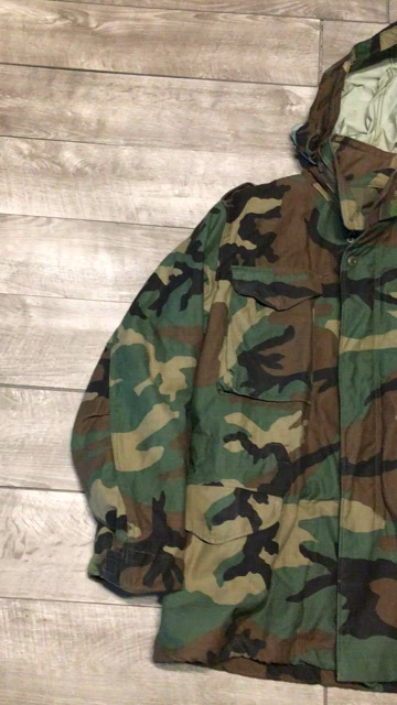 VTG Men’s US Army Camouflage Cold Weather Coat With Liner Golden MFG Size popular Medium