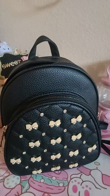Under One Sky, Bags, Gold Bows Mini Backpack Purse Black Bag Undersky  Convertible