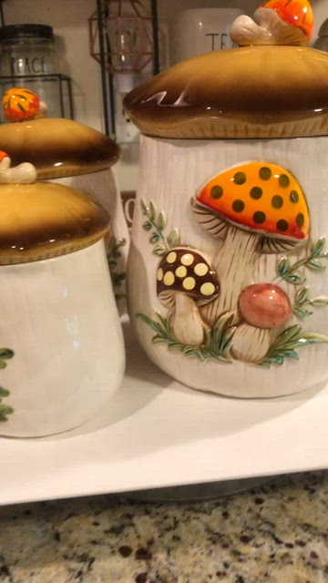70s vintage Sears Merry Mushroom cookie jar, large ceramic
