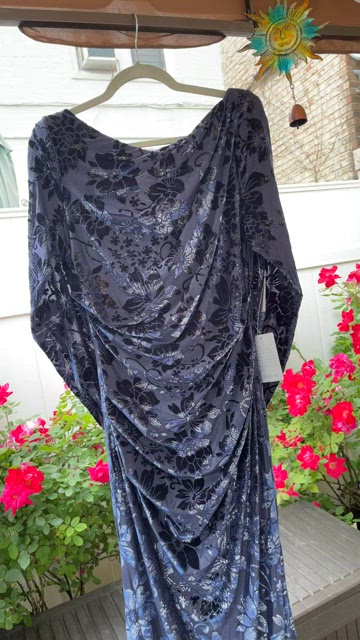 Velvet Drape Back Dress