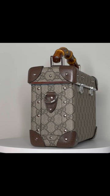 Gucci, Bags, Gucci Hard Casegg Supreme Monogram Globetrotter Beauty Case  Brown