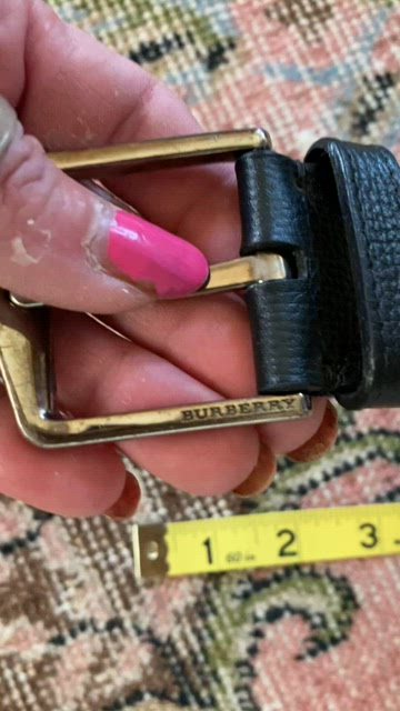 Burberry, Accessories, Mens Burberry Nova Checkblack Leather  Beltvintageitalianwidevguc 35 39