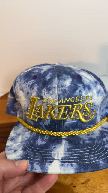 Mitchell & Ness Denim Los Angeles Lakers Acid Wash Snapback Hat in Blue for  Men