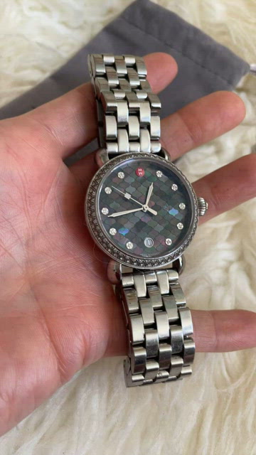 Michele Black Mosaic Diamond Watch $2200 NWT Michele CSX-36 Diamond, BLACK Mosaic Mop main image 4