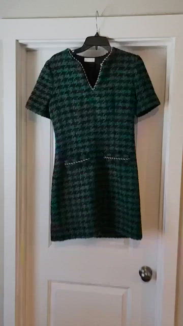 NEW! Sandro Clyo embellished boucle'-Tweed Houndstooth Mini Dress Size 8