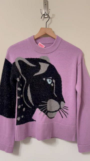 NWT Kate Spade Wool Panther good Sweater in Lilac Purple XS