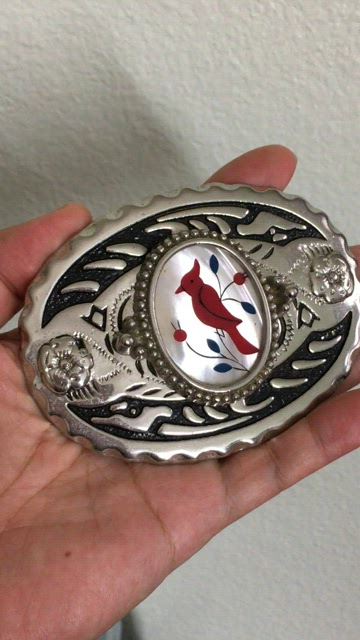 ?Vtg MOP inlay belt buckle Belt, A Vintage, Buckle, Inlay, Horse Profile, Hallmark  main image 4