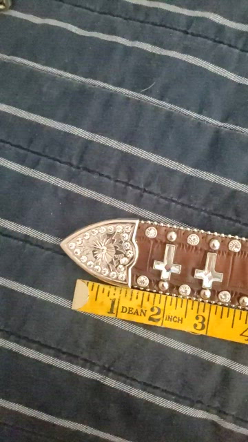 Nocona | Accessories | Nocona Brown Croc Embossed Cross Stud  display picture 3