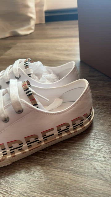 Burberry | Shoes | Icon Stripe Logo Print Cotton Gabardine