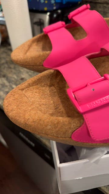 Balmain B-IT Chunky Cork Sole Buckled Slides Balmain | Shoes | Balmain Bit Chunky Cork Sole Buckled  main image 3