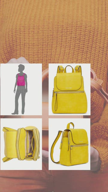 Calvin Klein Mini Backpack Daffodil Yellow Garnet Triple Compartment Calvin Klein | Bags | Calvin Klein Garnet Backpack Daffodil  main image 2