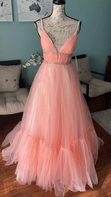 David Bridal Prom Dress Peach