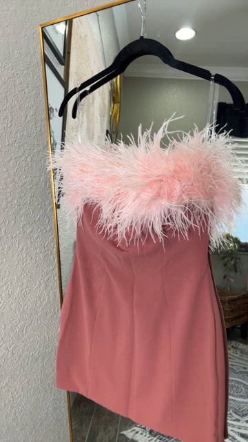 house of cb pink feather dress Mini Dress House Of Cb Feather Dress HOUSE OF CB 'Alexa' Warm Pink Mini  Dress NWOT