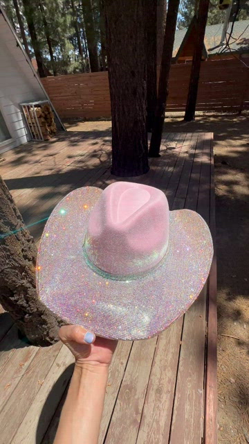 12th Tribe Pink Glitter Cowboy Hat 12th Tribe | Accessories | 2th Tribe Pink Glitter Cowboy Hat  main image 3