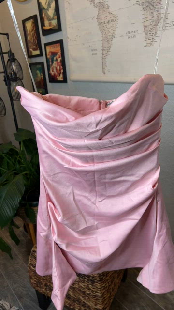 jasmine rose pink draped strapless corset dress House of CB Jasmine Rose Pink Draped Strapless Corset Dress AU 10
