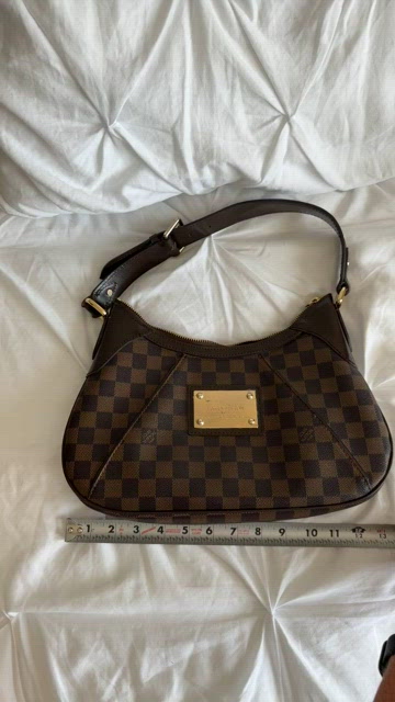 Authenticated Used LOUIS VUITTON Louis Vuitton Kensington bowling handbag  N41505 Damier canvas leather Ebene 