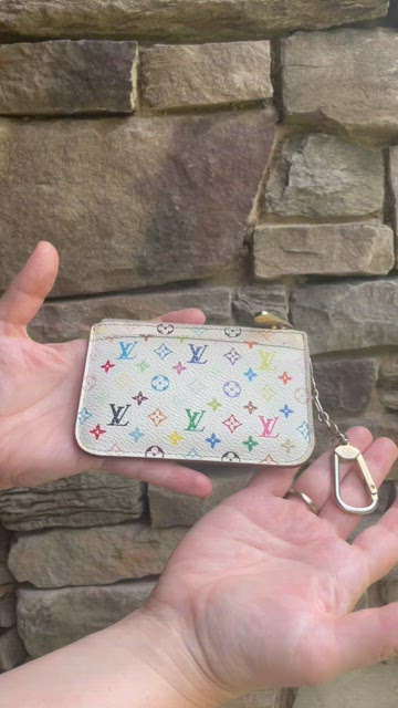 Louis Vuitton, Bags, Louis Vuitton Murakami Multicolore Pochette Clef  Keycoin Pouch White Rare