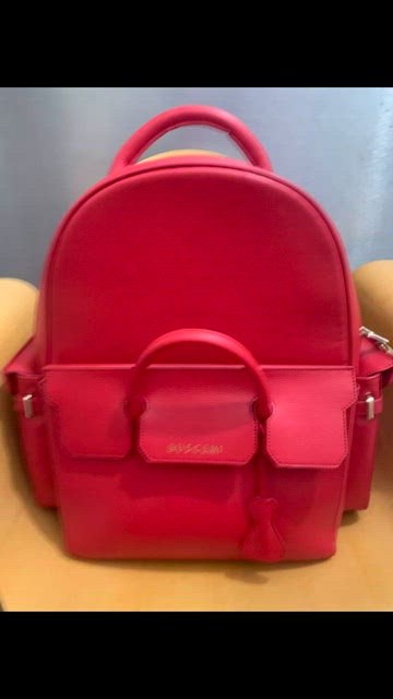 buscemi phd large leather backpack red Buscemi PHD Large Leather Backpack, Red -