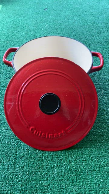 Cuisinart, Kitchen, Cuisinart C6525 Red Enameled Cast Iron 5qt Dutch Oven  Wlid 48l